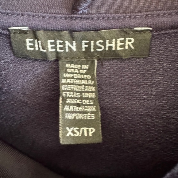 Eileen Fisher Velvet Trim Hoodie Top, Size XS - Picture 8 of 9
